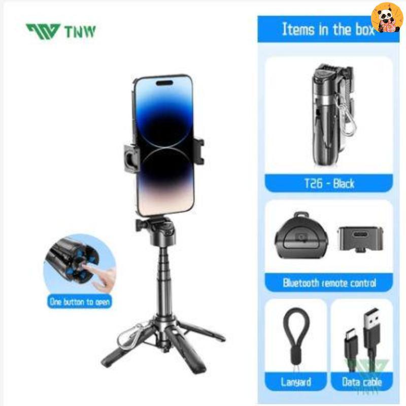 [CO] TNW T26 Selfie Sti Mini ที่วางโทรศัพท์แบบยืดได้ขาตั้งกล้องสําหรับถ่ายภาพระยะไกลVlog Video [TH]