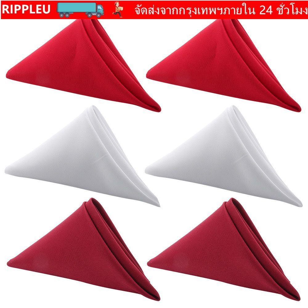 RIPPL ผ้าเช็ดปากผ้า ผ้าปูโต๊ะโรงแรม นุ่ม สีแดงทึบ