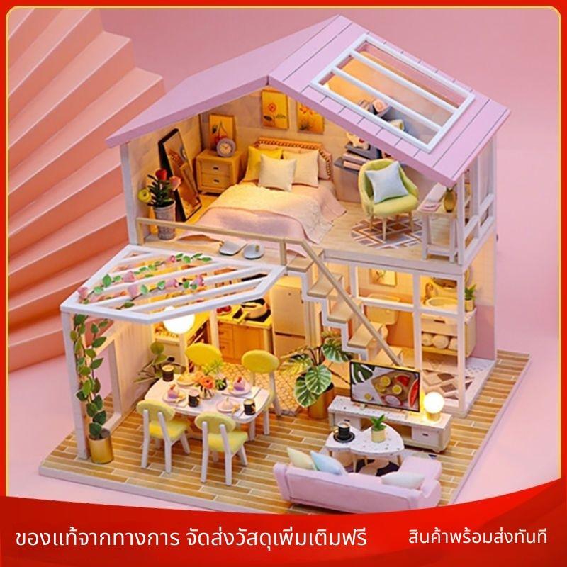 สวีทไทม์ DIY คอทเทจ โมเดลวิลล่าประกอบเอง สไตล์นอร์ดิก ฉากจำลองไม้ขนาดเล็ก ของตกแต่งทำมือ