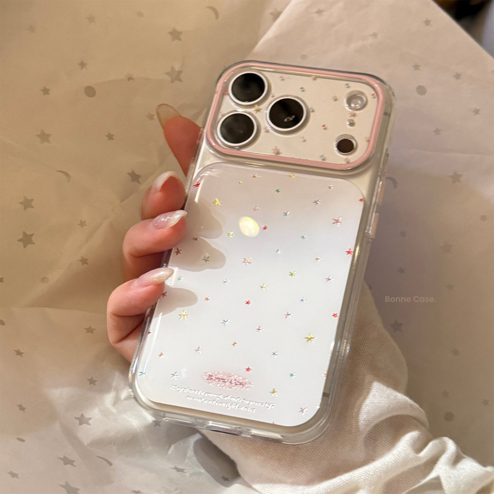 Ins Graffiti ดาวสีสันกรณีIPhoneสําหรับIPhone 17 Pro Max 17 Pro 17 16 Pro Max 16 Pro 16 15 14 13 กันกระแทกSoft Tpuเคลือบเงาปกหลัง