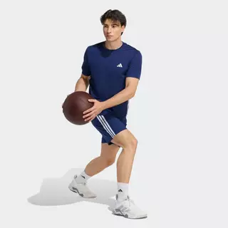 adidas Gym & Training กางเกงผ้าทอ WORKOUT ESSENTIALS BASE 3 STRIPES ผู้ชาย สีน้ำเงิน KD0677