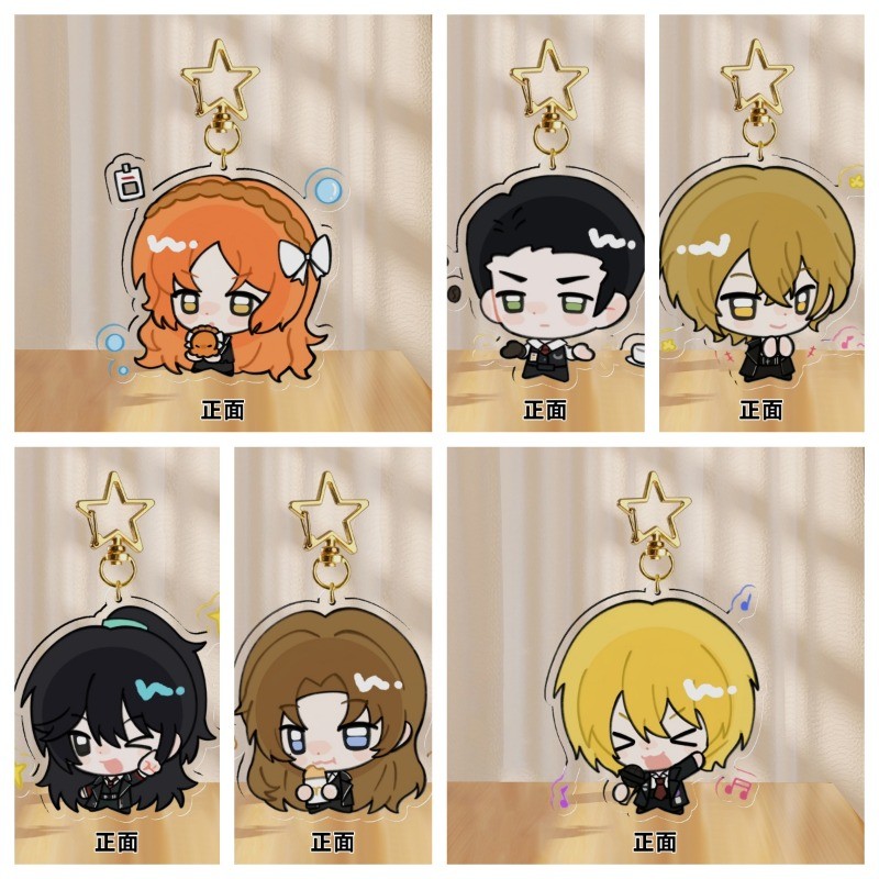 กุญแจอนิเมะบริษัทลิมบัส ‌‌Faust DonQuixote Ishmael Rodion ผู้ชาย Key Chain สําหรับผู้หญิงการ์ตูนอะคร