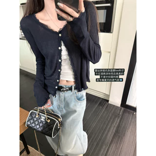 Dahong 💖 99391 เสื้อไหมพรม oversize เสื้อคลุมบาง เสื้อคลุมกันแดดแขนยาว ผ้านิ่มใส่สบาย
