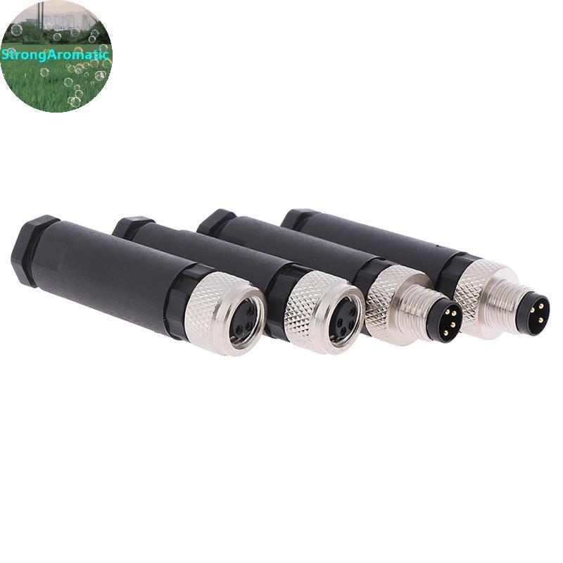 StrongAromatic 1 PC M8 Sensor Connector 3/4 Pin ปลั๊กมุมตรงชาย/หญิง TH
