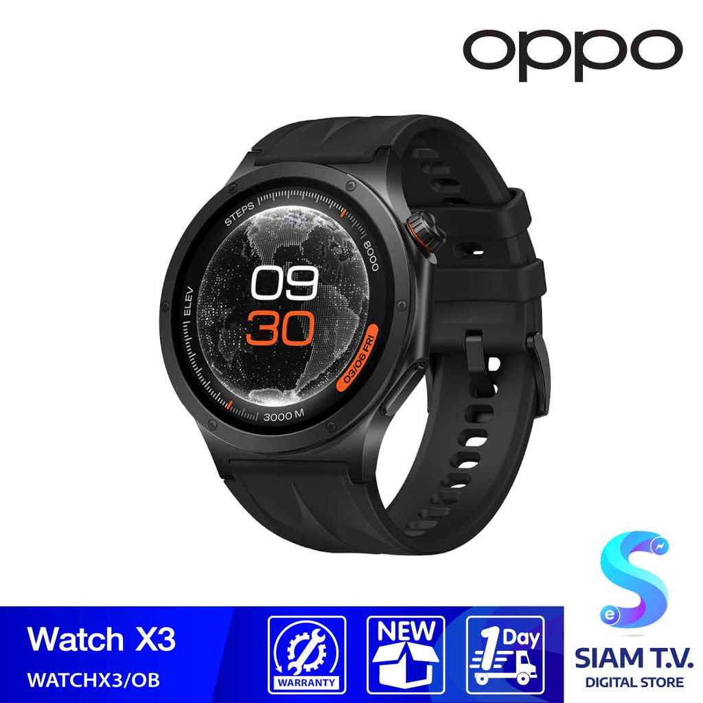 OPPO Watch X3 สี Obsidian Black โดย สยามทีวี by Siam T.V.
