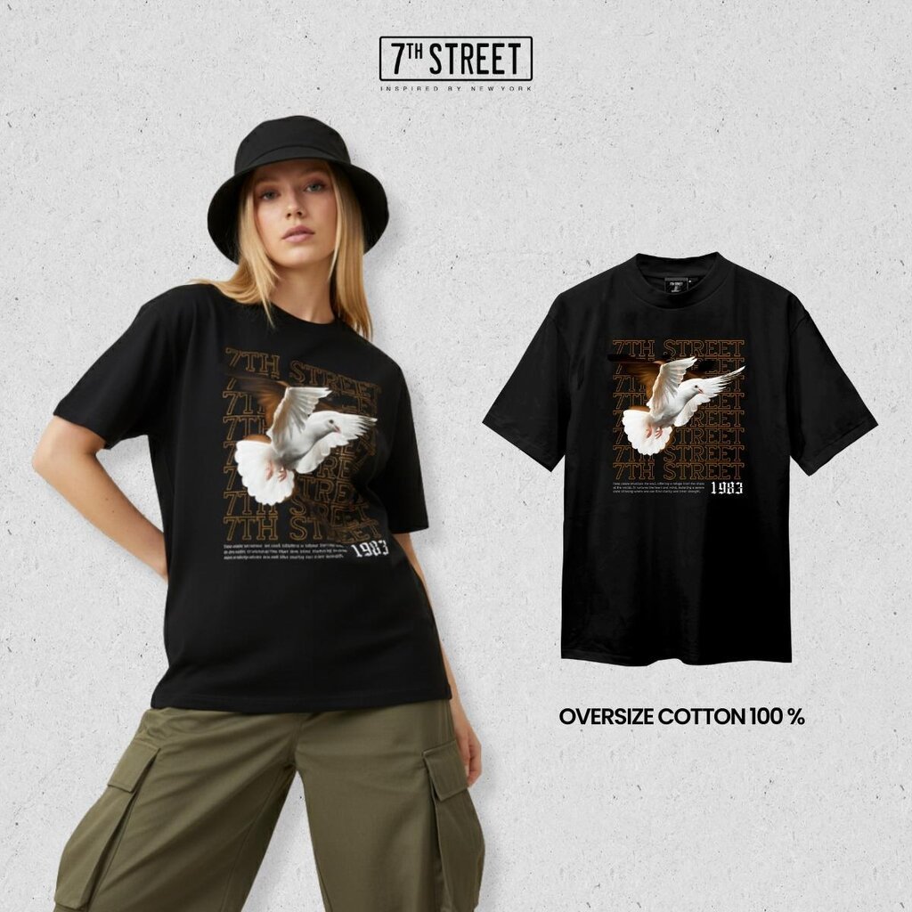 7ᵗʰ Street Oversize90s Cotton100% Com(No.20) ทรงคอฟิต ผ้านุ่ม เบา ใส่สบายที่สามารถสวมใส่ได้ทุกวัน รุ