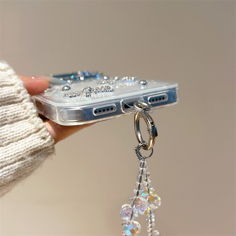 DIY ประกายเพชรสร้อยข้อมือกุทัณฑ์เคสโทรศัพท์เข้ากันได้สําหร รูปที่ 7