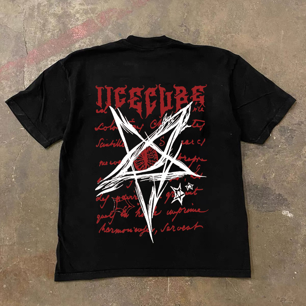 2026เสื้อยืดแขนสั้นผู้ชายอินเทรนด์แห่งชาติพิมพ์รอบคอHeavy 230Gผ้าฝ้ายแท้Insอเมริกันอินเทรนด์ฤดูร้อนส