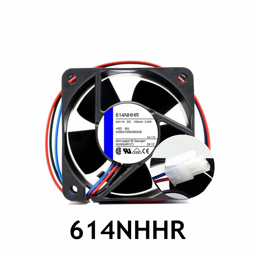 พัดลมระบายความร้อนใหม่ 614NHHR DC 24V 0.125A 125mA 3.0W 6025 60x60x25mm 2 สาย 3 สาย