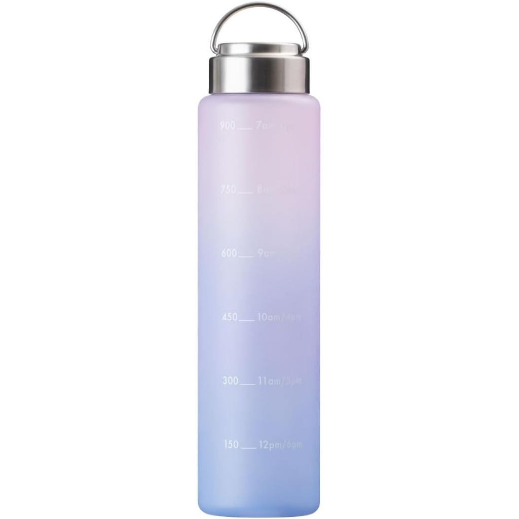 Atlas Water Bottle 1000ml - Lightweight BPA-Free Sports Bottle with Time Marker & Handle