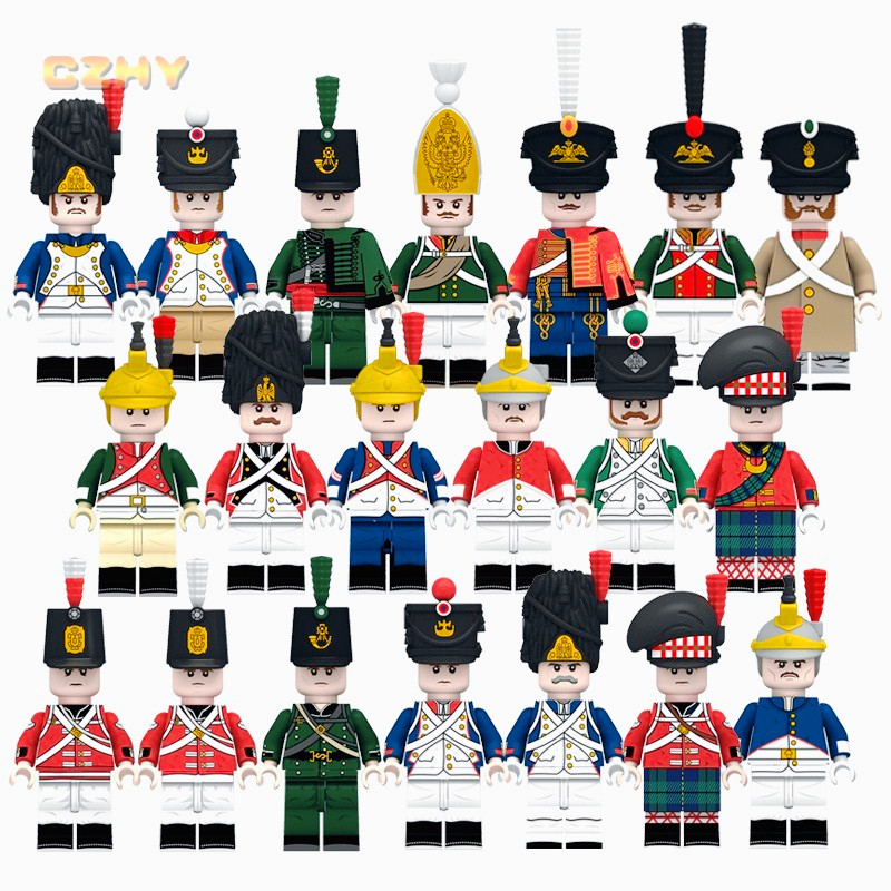 Napoleonic Wars UK Britain Infantry ทหารอังกฤษ Fusilier สก็อต Bagpaper Mini Building Blocks รูปอิฐขอ