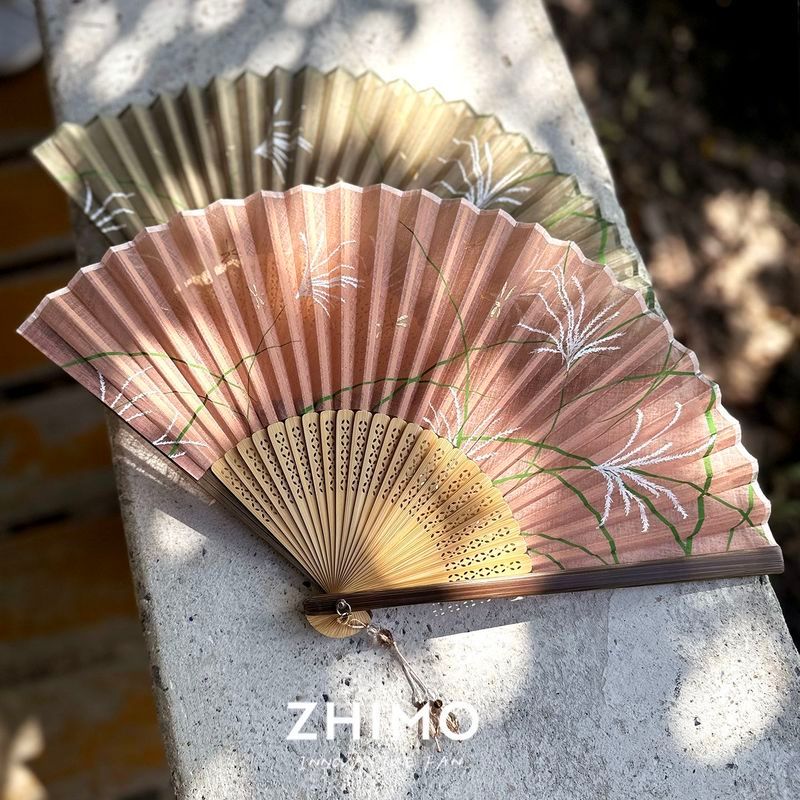 [Fanyue] Zhimo Original Plain Color Literary Country Style Fresh Folding Fan Hanfu Fan