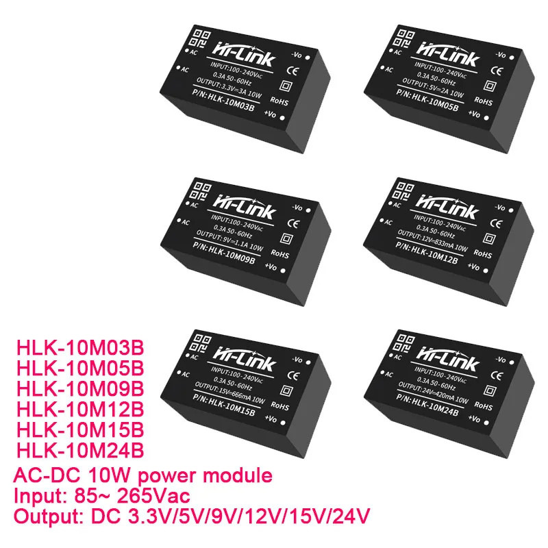 1PCS HLK-10M03B HLK-10M05B HLK-10M09B HLK-10M12B HLK-10M15B HLK-10M24B AC-DC โมดูล
