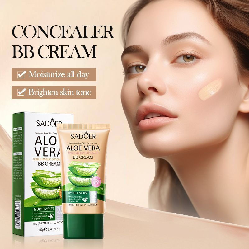 [ขายร้อน] Aloe Vera Makeup Concealer BB Cream SADOER Repairing Makeup BB Cream 4.18