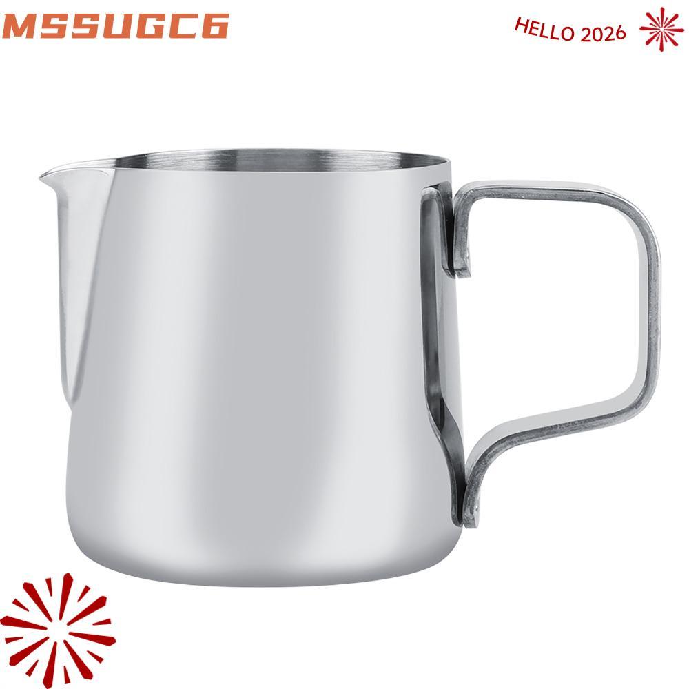 IMSSUG Milk Frothing Cup, เหยือกกาแฟสแตนเลสขนาดเล็ก, Latte Art Silver ทนทาน Latte Art Pitcher Cappuc