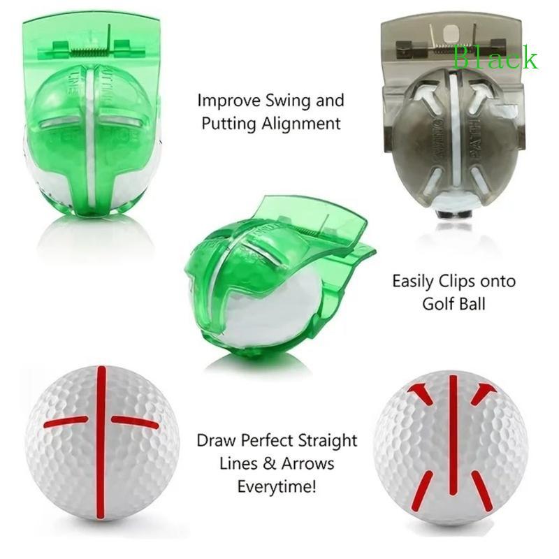 สีดํา Golf Line Marker Golf Liner Golf Line Marking อุปกรณ์ Golf Marker Alignment เครื่องมือสําหรับ 