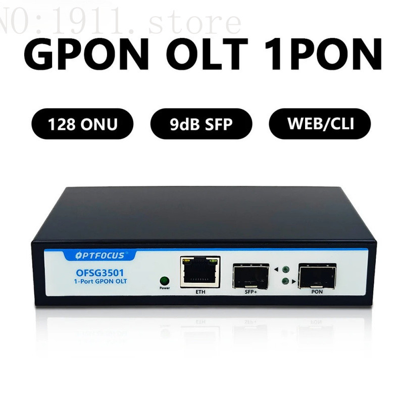 ⭐Mini GPON OLT 1PON VLAN 10G Uplink 12V 2A DC Power รองรับ 128 ONU POE แหล่งจ่ายไฟ MINI GPON OLT 1 พ