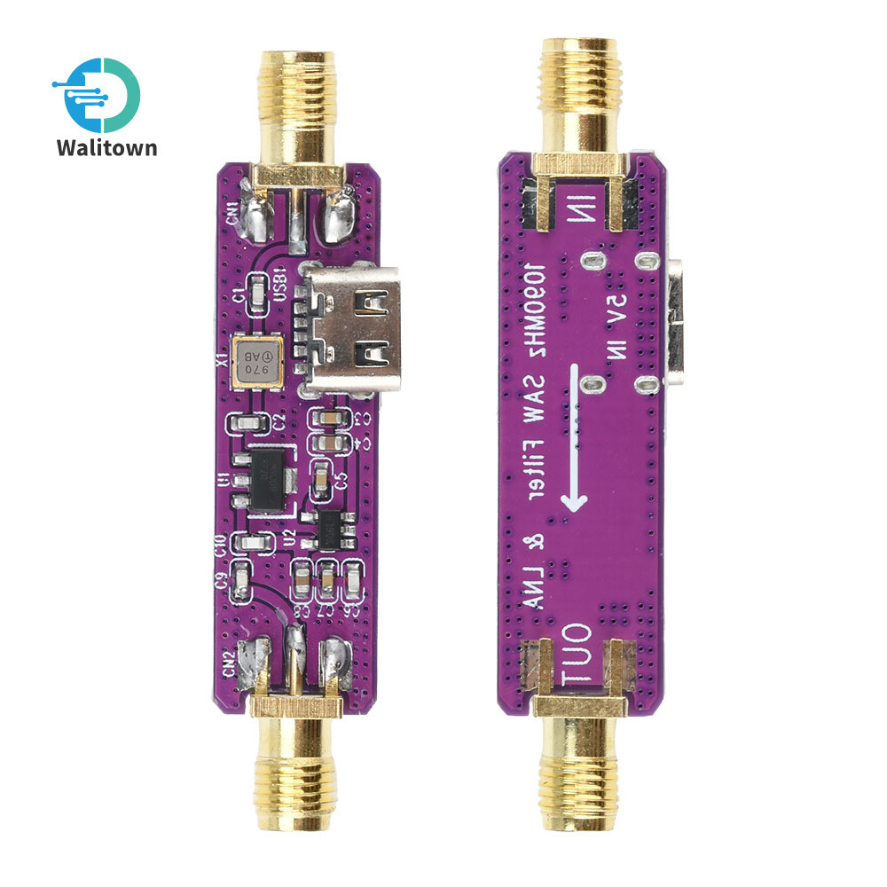 DC5V 1090MHz ADS-B Active SAW Filter และ LNA ต่ําเครื่องขยายเสียงโมดูลประเภท C อินเทอร์เฟซ TA1090EC 