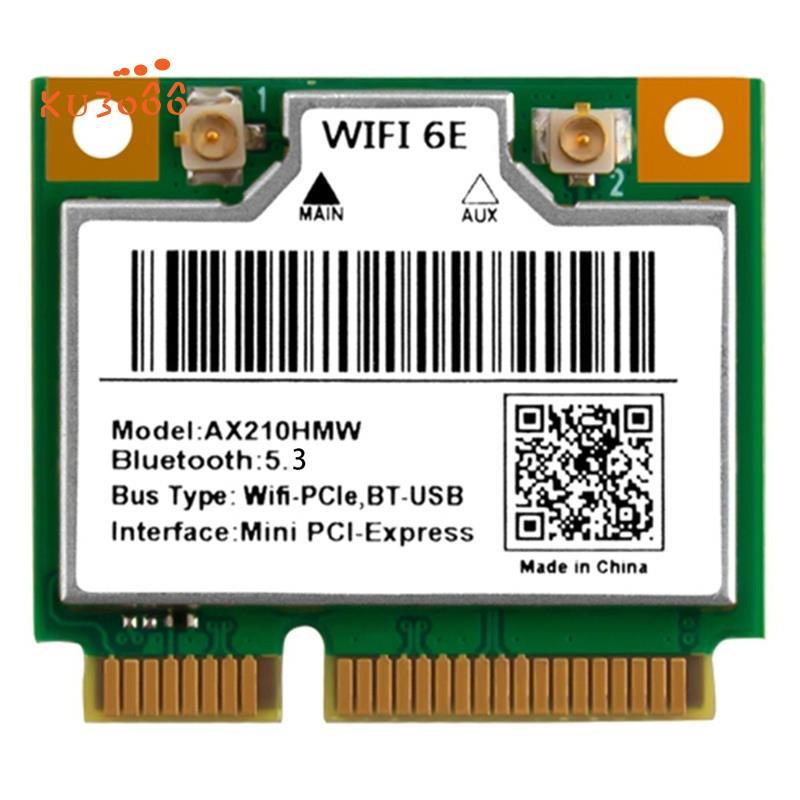 WiFi 6E Mini PCI-E AX210HMW การ์ดเครือข่ายไร้สายบลูทูธ 5.3 อะแดปเตอร์สําหรับแล็ปท็อปเดสก์ท็อป, Tri-B