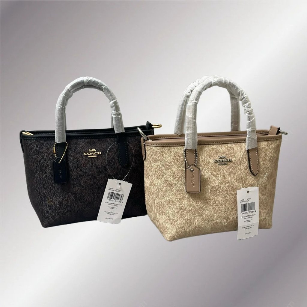 [Wan Version Fierce Goods] Coach 2024 สไตล์ใหม่ CW032city 15mini Small Tote แบบพกพาไหล่เดียวแนวทแยงพ