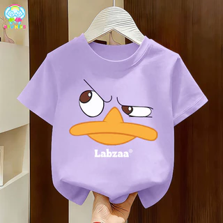 【ส่งจากกรุงเทพฯ】NFV KIDS เสื้อยืดแขนสั้นเด็ก🔥สะดวกสบาย ลายเป็ดหน้ายิ้ม ระบายอากาศ ใส่ได้ทั้งเด็กชายและเด็กหญิง YG562