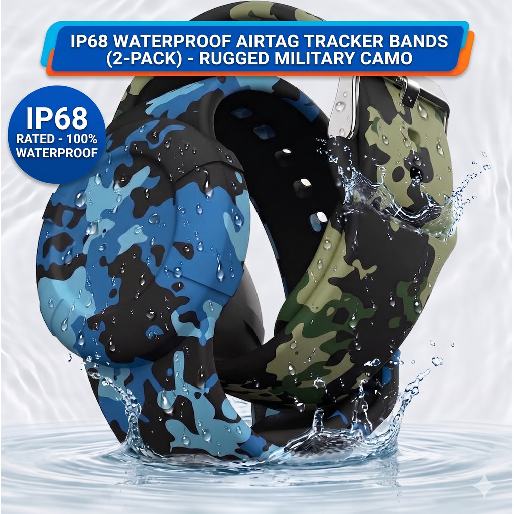 สายรัดข้อมือ AirTag กันน้ำ สำหรับเด็ก 1 ชิ้น ซิลิโคนอ่อนนุ่ม น้ำหนักเบา พร้อมที่ใส่ GPS Tracker ใช้ได้กับ Apple AirTag สีฟ้า ลายพราง ราคา ถูกที่สุด ดีลบีเคเค