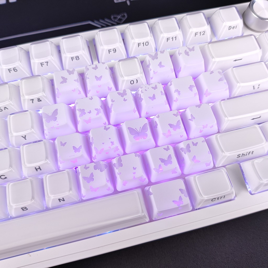 keycap ใส คีย์แคปใส X XVX ผีเสื้อสีขาว Love Heart Keycap เหมาะสําหรับว้าวจาก Ace68 Former Walker X87