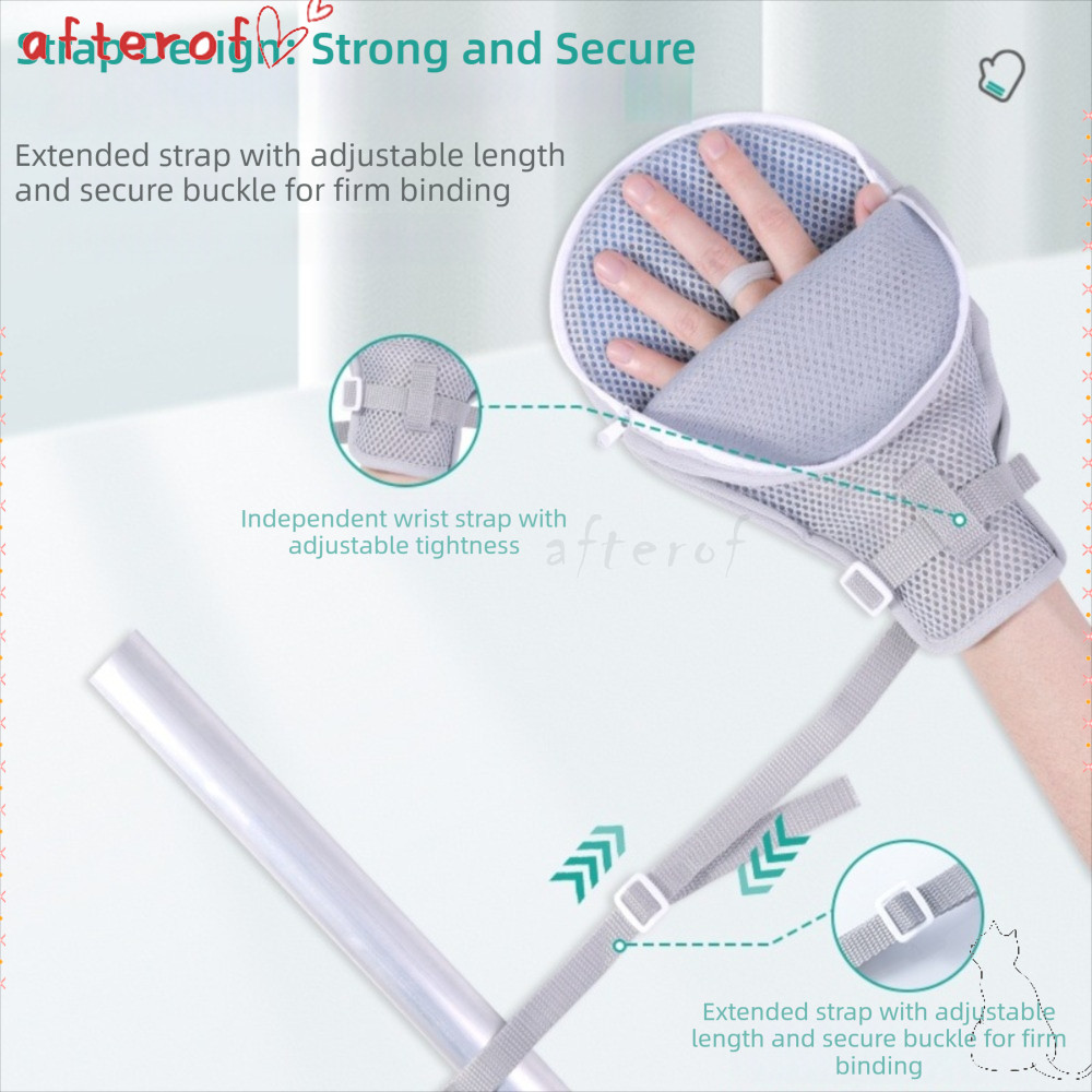 AFTEROF Control Mitts, Soft Mesh Breathable Restraint Gloves, Protection Gloves Adjustable Hand Fixe
