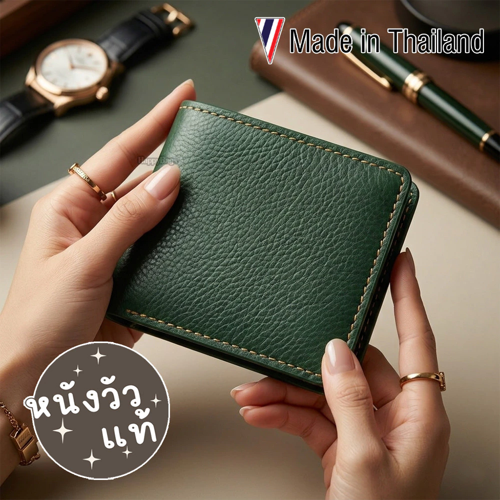 กระเป๋าสตางค์หนังแท้ผู้ชาย หนังวัวแท้100% พร้อมส่งจาก กรุงเทพมหานคร Made In Thailand