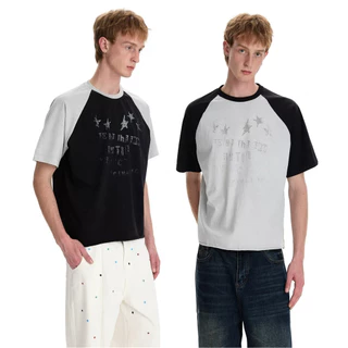 PannoFluxus เสื้อยืดผู้ชายแขนสั้น อเมริกันย้อนยุค สไตล์อินเทรนด์