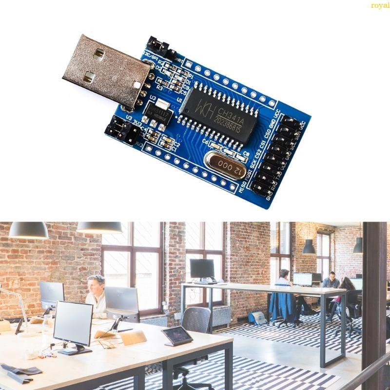 (ส่วนลดสูง)oyalking.th CH341A USB to UART IIC ISP EPP MEM Programmer Converter On-board