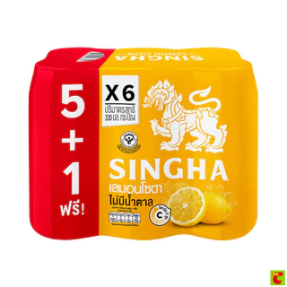 สิงห์ เครื่องดื่มมะนาวโซดา 330 มล. x 6 ชิ้น