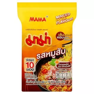 [สินค้าส่งด่วน] มาม่าบะหมี่ หมูสับ 60ก.X10 MAMA INSTANT NOODLE PORK 60 G. PACK 10
