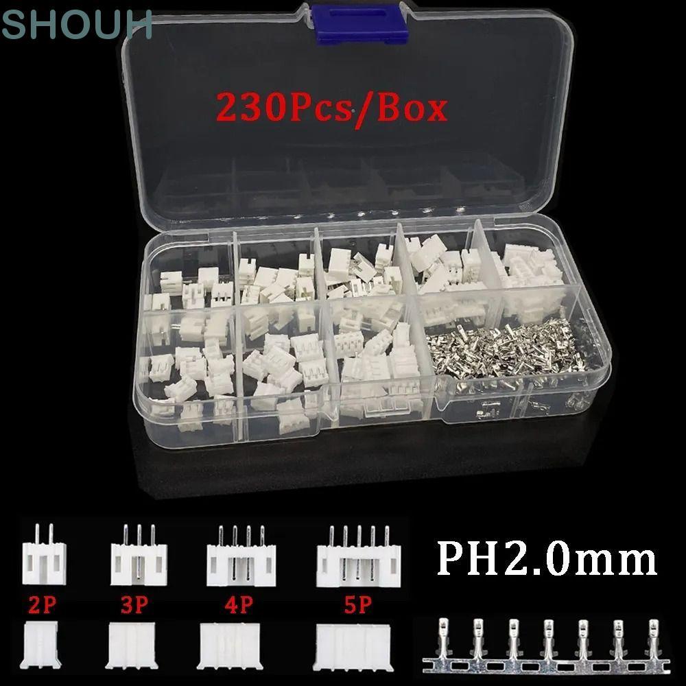 SHOUH 2.0 มม.Pitch Terminal Kit / Housing / Pin, PH2.0 2p 3p 4p 5 pin Adapter Header JST Connector, 