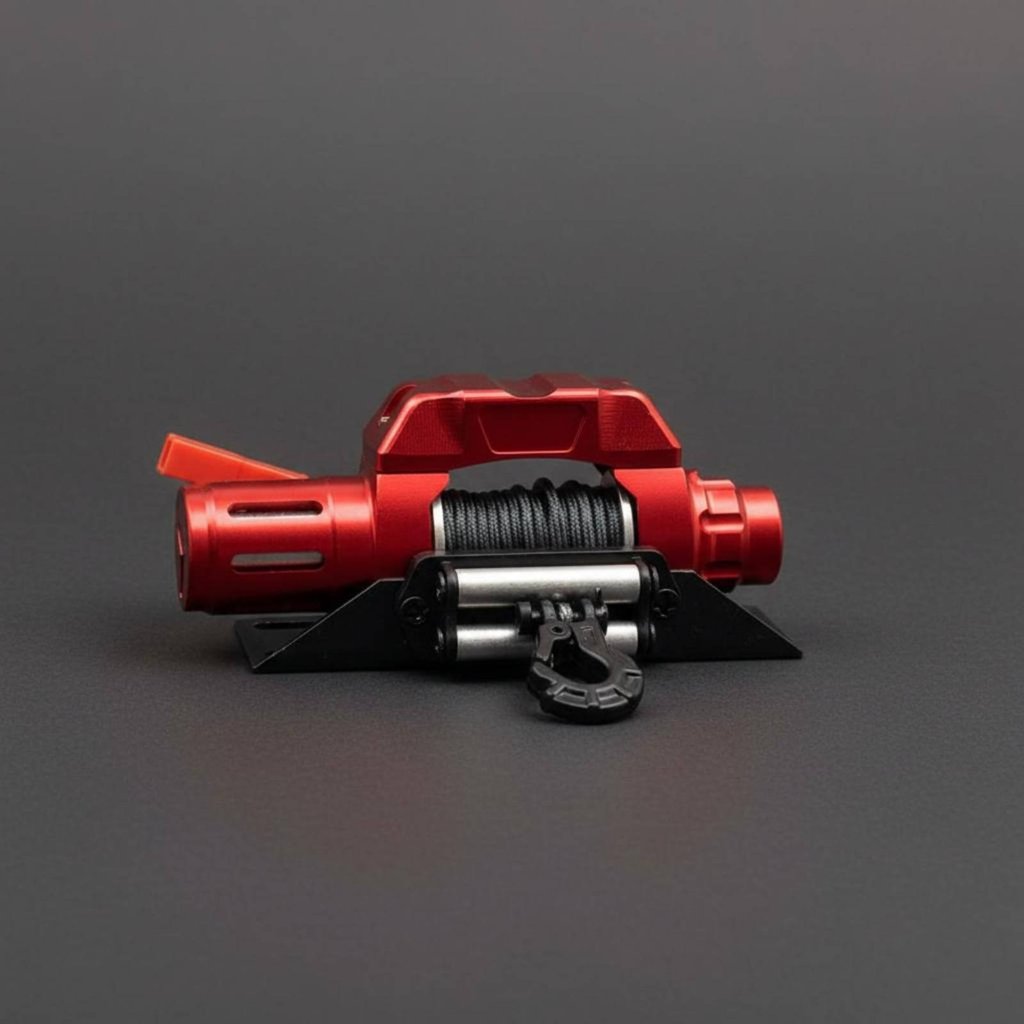 จําลองสูง 1/10 Scale Winch ใช้งานร่วมกับรถ Crawler โลหะไฟฟ้า Winch สําหรับรุ่นรถบรรทุกอัพเกรด