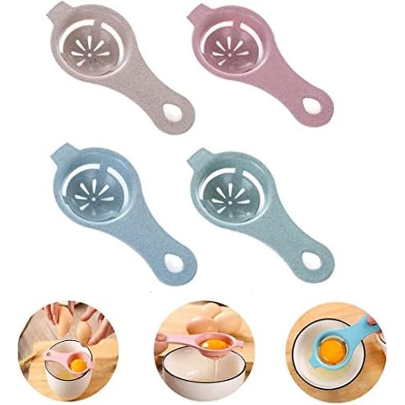 4PCS Egg White Separator Bamutu Egg Yolk White Separator Egg Separator Egg Whites Strainer Filter Di