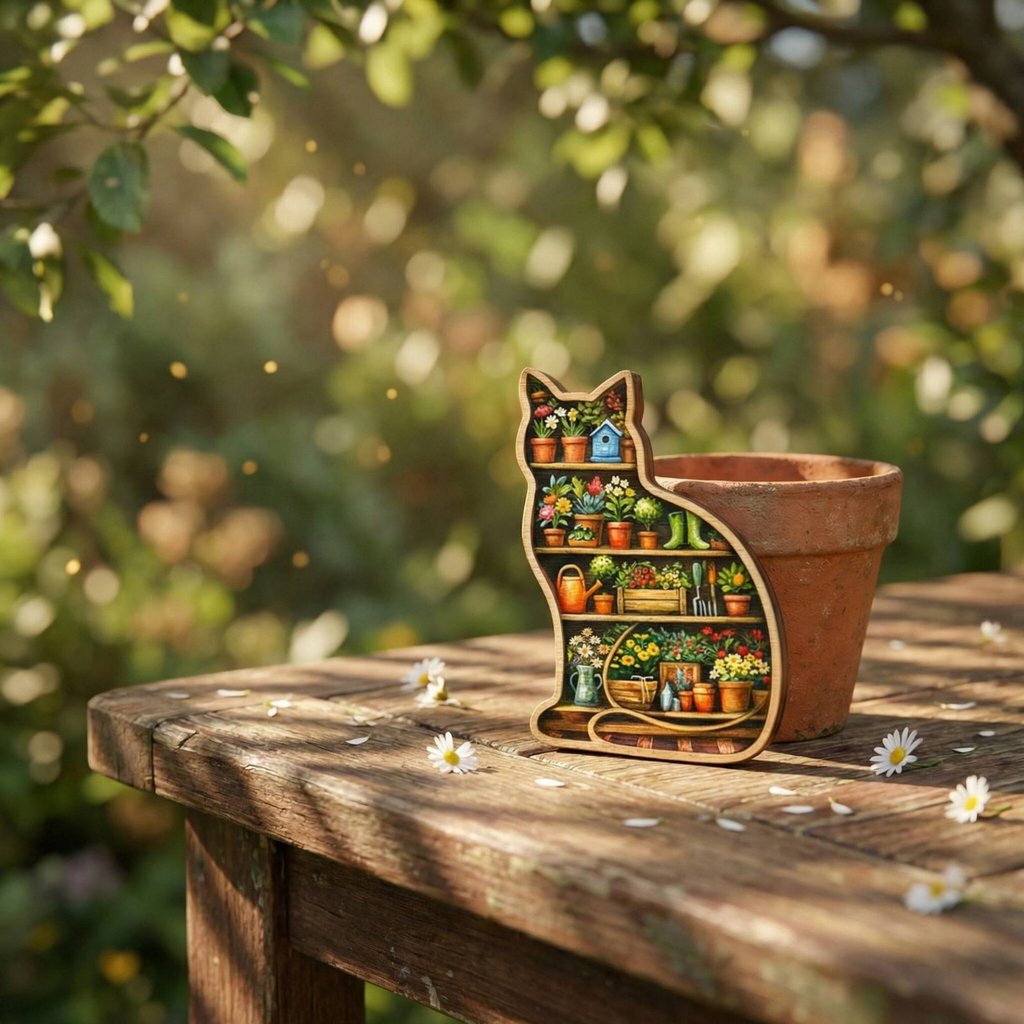 Heartrub Design Wooden Feline Pocket Hug Creature Comfort Keepsake with Card for Family