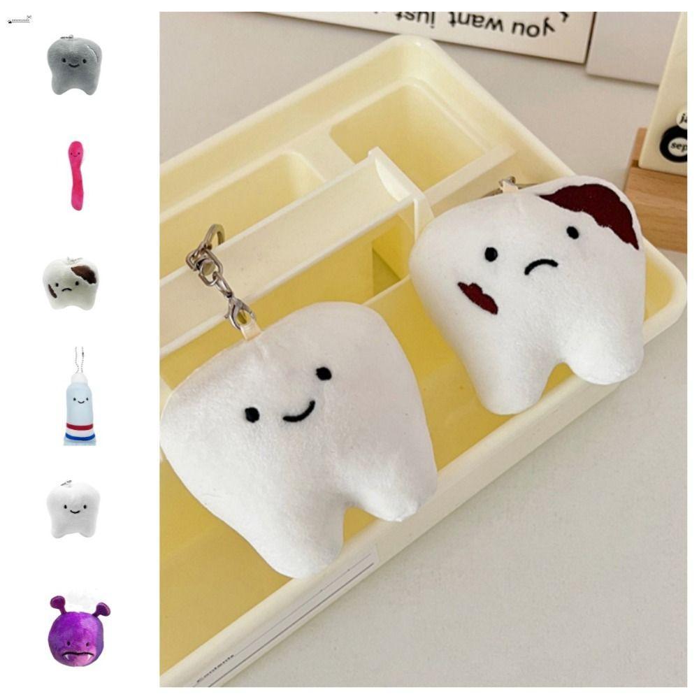 STATIONERYSTUDIO พวงกุญแจตุ๊กตาการ์ตูน Care จี้ฟัน ตุ๊กตายาสีฟัน Creative Plush สําหรับตกแต่งกระเป๋าเป้