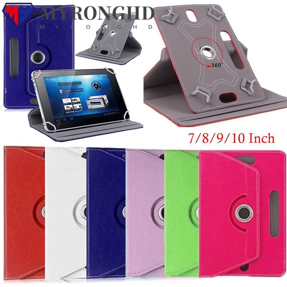 MYRONGOODS เคสกันกระแทก ทำจากหนัง PU หมุนได้ 360 องศา สำหรับแท็บเล็ต ขนาด 7 8 9 10.1 นิ้ว หลายสีให้เลือก ลดอุณหภูมิป้องกันการลื่นไถลกันน้ำและป้องกันรอยขีดข่วน