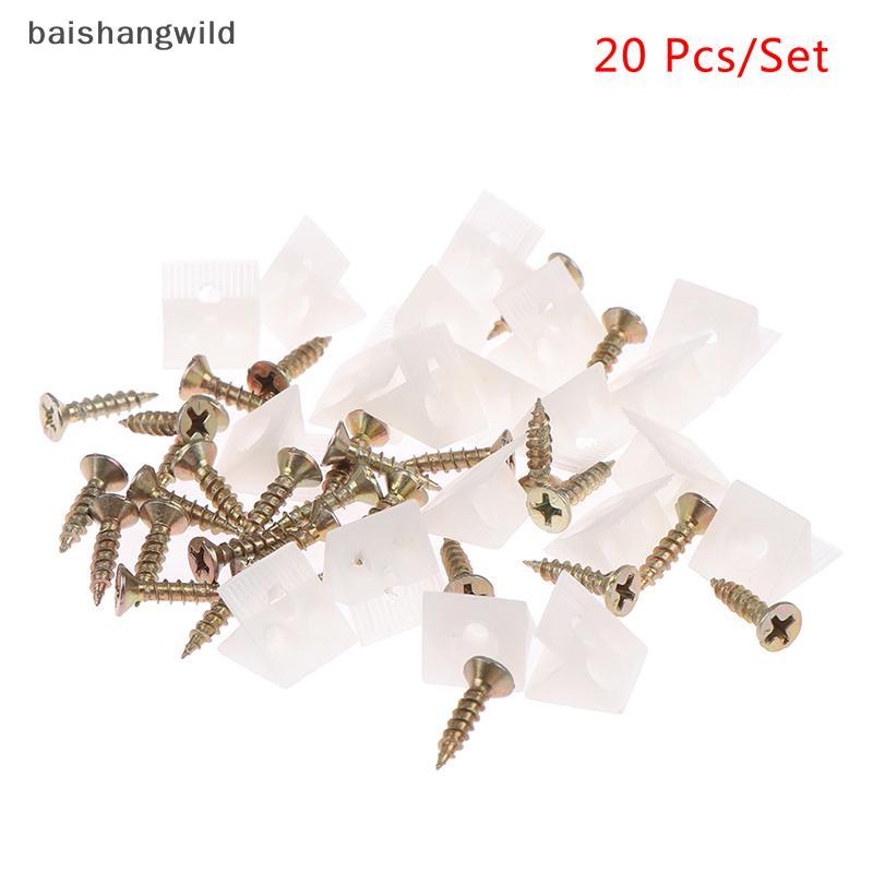 Bwth 20 ชิ้น/ล็อต 45 องศามุมพลาสติก Braet Blo สําหรับเฟอร์นิเจอร์พร้อมสกรู Jelly