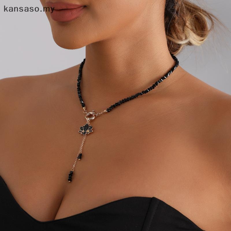 [KSA] Crystal And Diamond Lotus Nelace สําหรับผู้หญิง Dark และ Girly Style Niche และอเนกประสงค์ Nela