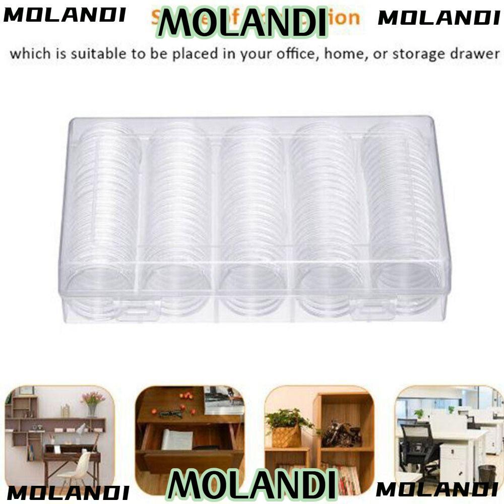 MOLANDI 100 ชิ้น 30 มิลลิเมตรกล่องสะสมเหรียญกล่องป้องกันคอนเทนเนอร์โปร่งใสเหรียญพลาสติก