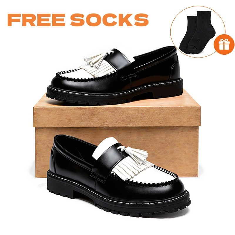 Kasut Lelaki,Gaya loafer Kulit,Loafers Kasut Tapak Rata,Rekaan Bintang,998 penny loafer รองเท้าทางกา