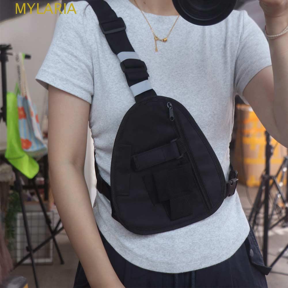 มายลาเรีย‌ วิทยุสายรัดหน้าอกแพ็ค,กระเป๋าCrossbodyปรับWalkie Talkieกระเป๋า,Universal Multifunctional 