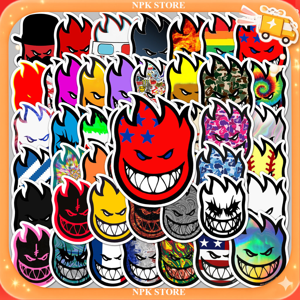 🔥🇹🇭พร้อมส่ง🇹🇭🔥 50แบบ สติกเกอร์ การ์ตูน ภูติ ผี ไฟ น่ากลัว Little Fire Spirit Cartoon Horror Sticker