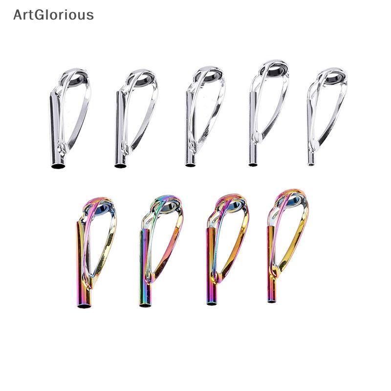 Art 1 ชิ้น Sliver/Rainbow Top Tip Guide แหวนฟรี Tangle สําหรับ Spinning Casting Fishing Rod N