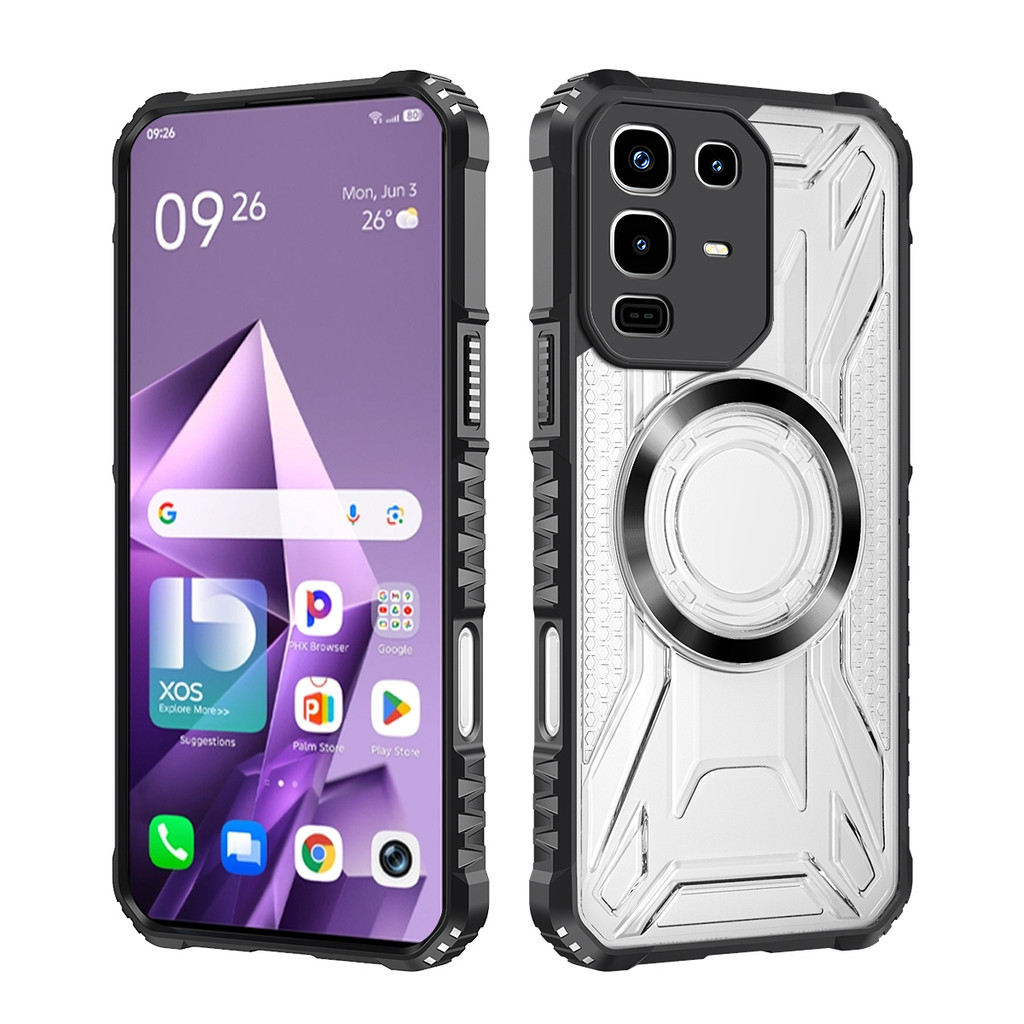 ขายร้อนสําหรับ Infinix Note 50 40 30 Pro Plus Hot 40 50 Pro Plus 40i 50i สมาร์ท 9 Spark 20 Pro แม่เหล็กเกราะโปร่งใสเคสโทรศัพท์ PC + Soft TPU Anti Fall Cover