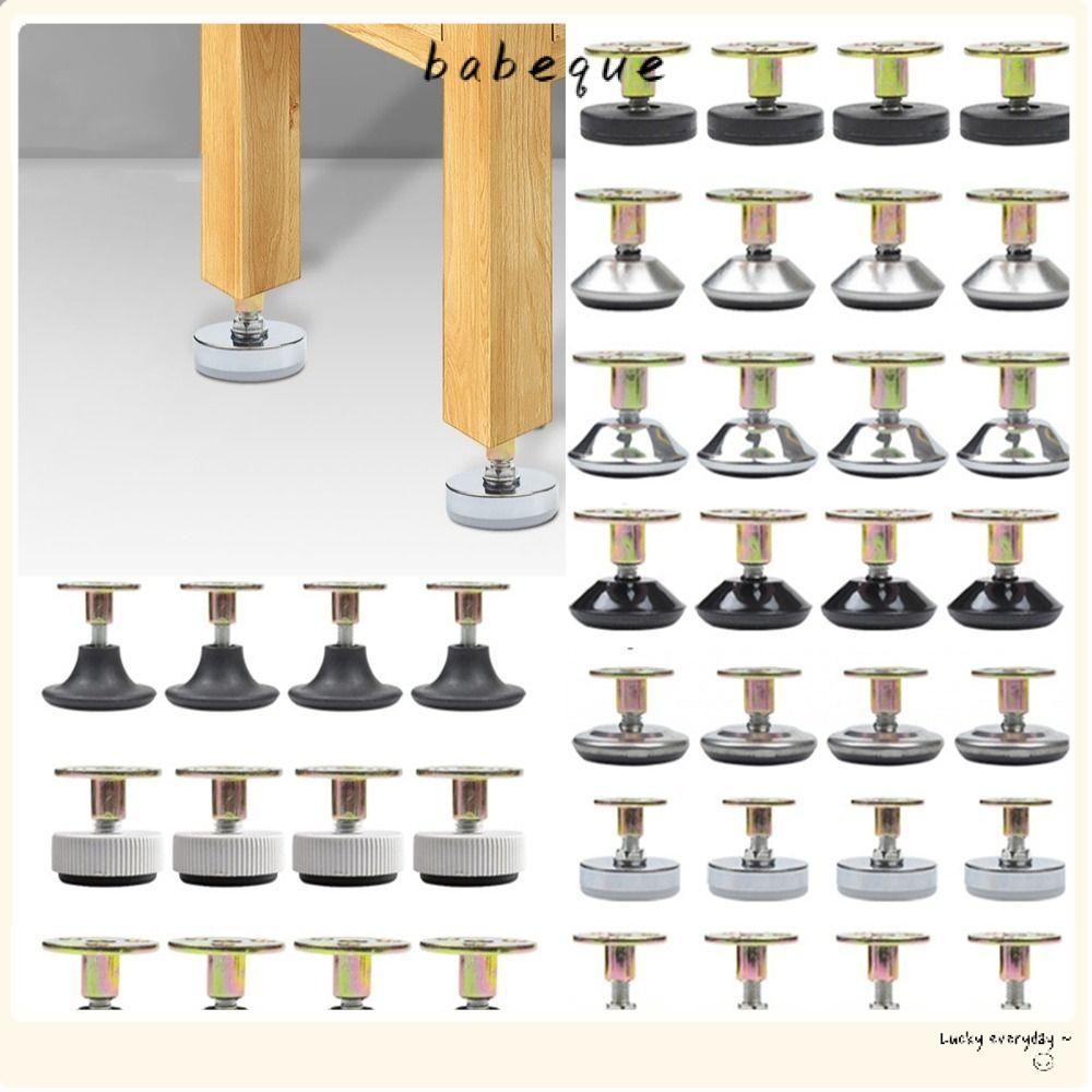 บาเบเก้ 4ชิ้นเฟอร์นิเจอร์สนับสนุนขา,ชั้นป้องกันเฟอร์นิเจอร์เก้าอี้ขาฟุต,ฮาร์ดแวร์สกรู-ใน ฐานปรับปรับระดับฟุตโต๊ะเก้าอี้