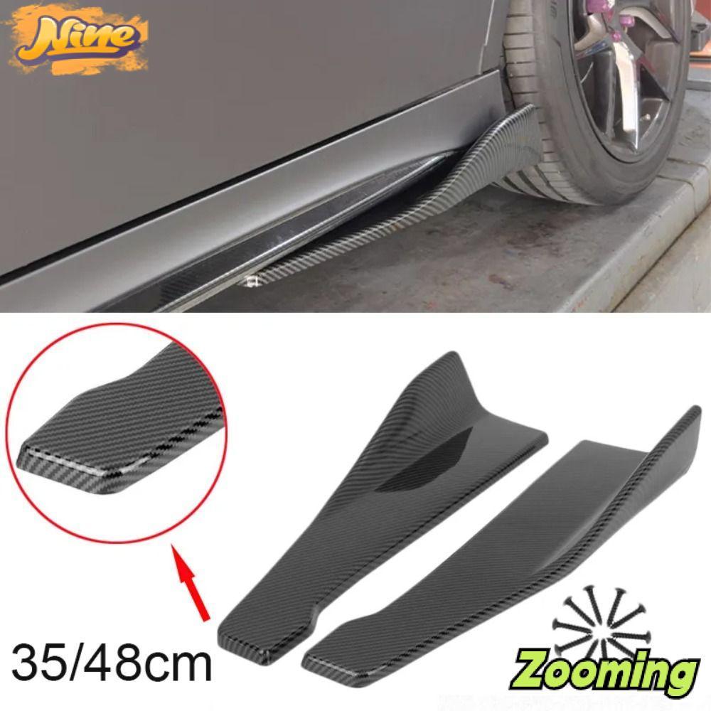 ZOOMING สปอยเลอร์กันชนรถด้านหลัง Lip, Carbon fibre Diffuser รถด้านข้างกระโปรงกันชนบาร์, อุปกรณ์ตกแต่งรถยนต์สปอยเลอร์แยกส่วนขยาย ABS Scratch Protector รถ