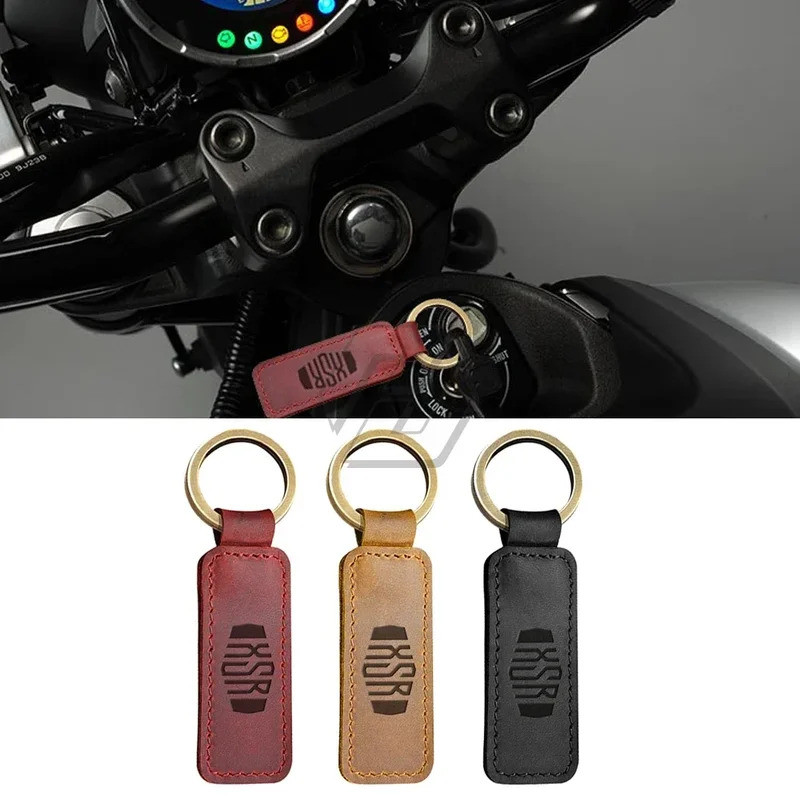 พวงกุญแจสําหรับ Yamaha XSR 155 300 700 900 พวงกุญแจหนังวัวรถจักรยานยนต์